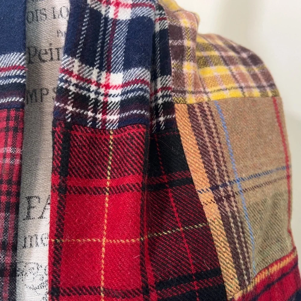UNIQUE Vintage American Eagle plaid double side scarf-perfect giftstoft and cosy
